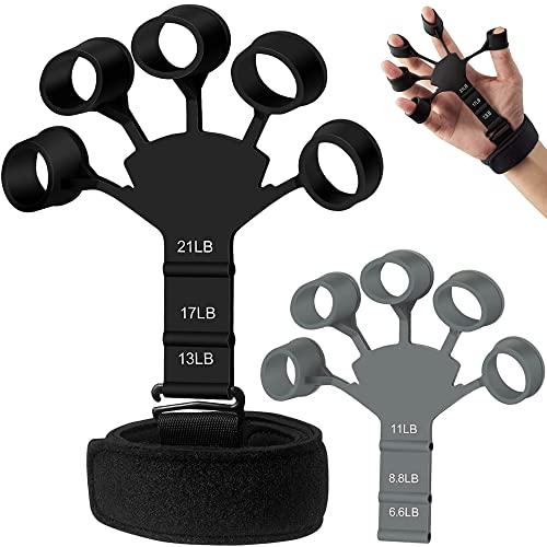 RUITING ハンドグリップ フィンガートレーナー 指トレーニング 握力 6つの抵抗調節 6.6-...