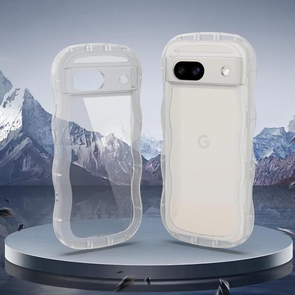 QAZWERT Google Pixel 8A ケース クリア ウェーブ ピクセル 8a ソフト T...