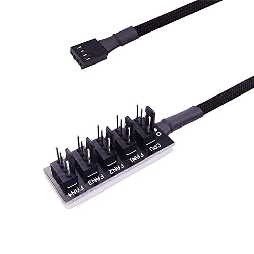 PWMファン 延長ケーブル 5 in 1 分岐 4ピン Emith PCケース 冷却 CPUファン ...