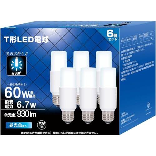 LED電球 T形タイプ 口金直径26mm 電球60W形相当 6.7W 930lm 昼光色相当 EFD...