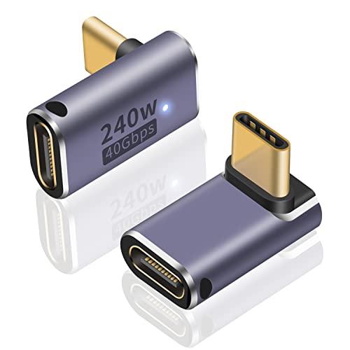 Poyiccot USB Type C L字 アダプタ 240W、L字 USB C 変換アダプタ40...