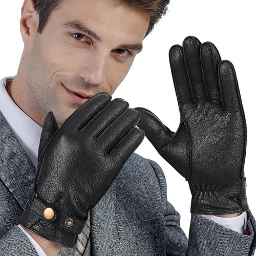 [GSG] 手袋 メンズ 革 冬 スマホ対応 おしゃれ レザー 手袋 裏起毛 ウール 紳士 男性 バ...