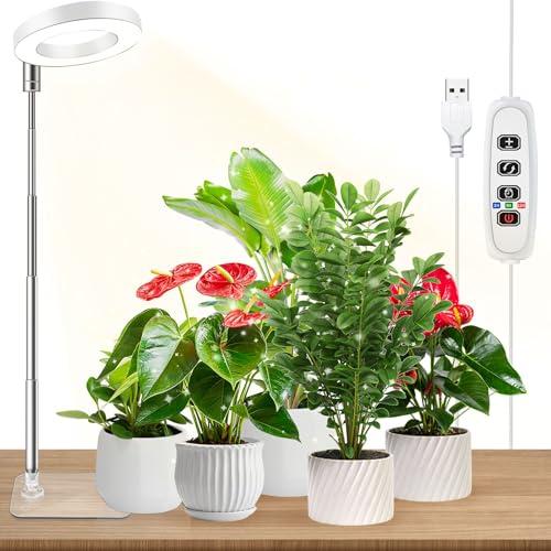 OSZNMMG 植物育成ライト 室内栽培ライト 高さ調節 スタンド3段タイマー（3/9/12時間） ...