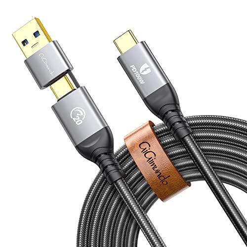 GiGimundo USB 3.2 Gen 2x2 ケーブル 2-in-1 USB-A/C to U...