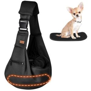 Cuby 犬 抱っこ紐 犬用スリング 小型犬メッシュショルダーバッグ ペットスリング 猫 キャリーバッグ 長さ調整 底板付き 肩パッド付き 飛び｜アールツー