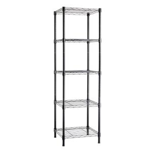 ベーシック 5段スリムスチールラック 棚 メタルラック キッチンラック 耐荷重340kg 幅41cm x 奥行41cm x 高さ137cm ブラ｜アールツー