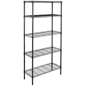 ベーシック 5段スチールラック 棚 メタルラック 耐荷重794kg 幅91.4×奥行35.6×高さ183cm ブラック｜アールツー