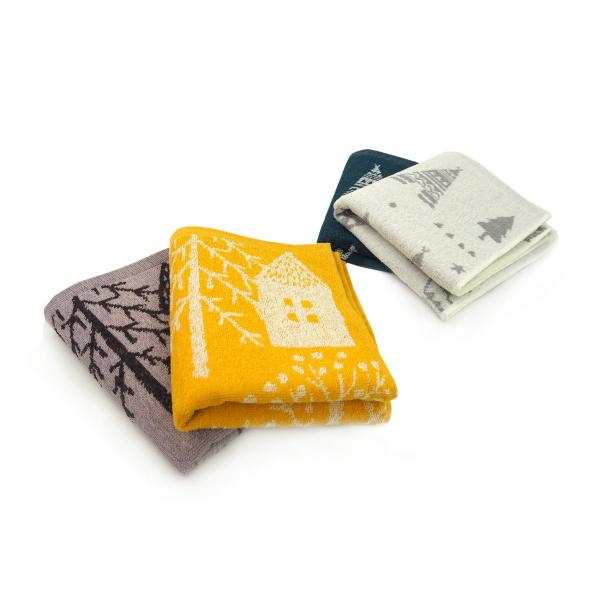 Kosugizen フェイスタオル 北欧調ジャガード 2柄2色×1枚入 34×80 北欧風モチーフ ...