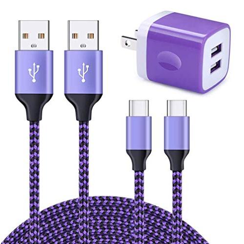 Viviber [2ポートUSB充電器*1個+USB Type-Cケーブル0.9m*1本、1.8m*...
