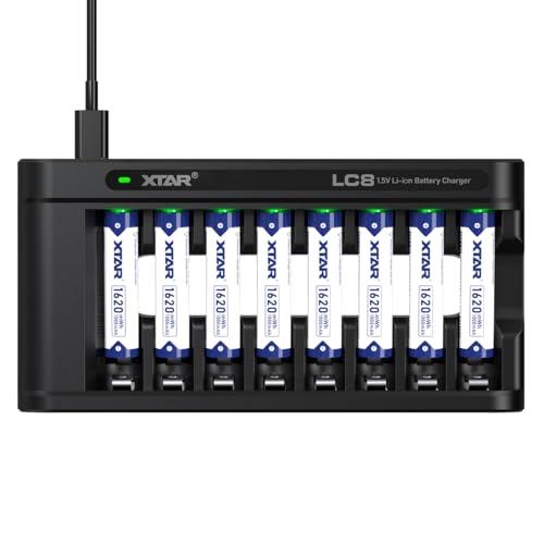 XTAR 1.5V 単4リチウム電池 1620mWh 高容量AAA充電池 (単四電池8本+LC8充電...