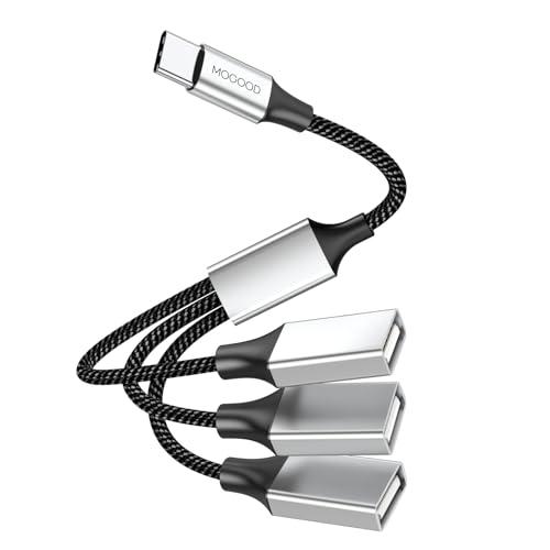 MOGOOD USB C 分岐器 Type C 分岐器 USB Cオスから3つのUSBメスケーブルア...