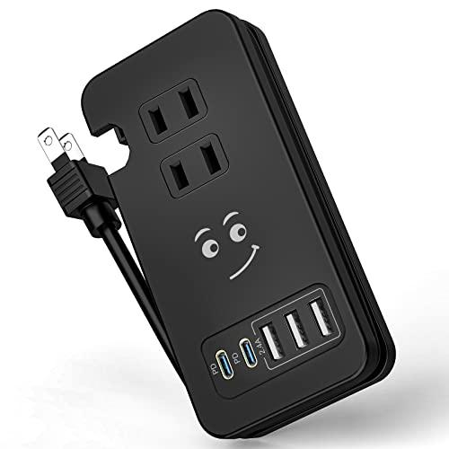 素直な虹 電源タップ USBコンセント 2つUSB-C PD 急速充電ポート・３個USB充電ポート・...