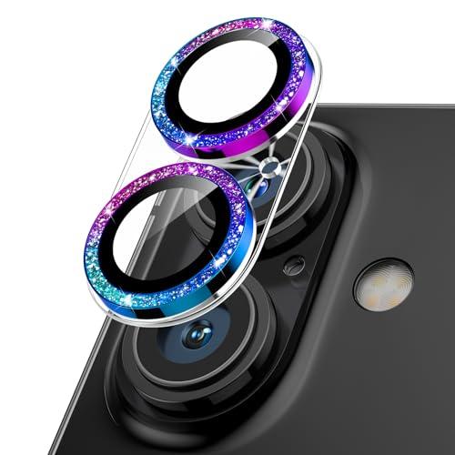 Podick カメラフィルム iPhone 16/16 Plus用 カメラカバー キラキラ 9H強化...