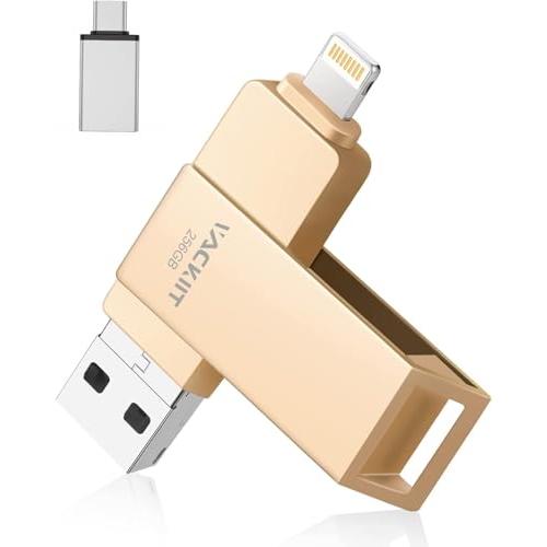 Vackiit MFi認証取得iPhone用USBメモリー 256GB USB 3.0 iphone...