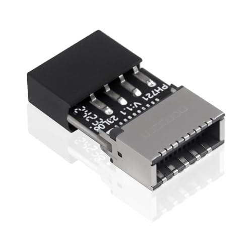 Duttek USB 2.0 USB 3.2 Gen 1ヘッダーアダプター、フロントパネルコネクタマ...