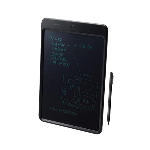 エレコム 電子メモパッド 電子メモ帳 12インチ ロック機能付き ワンタッチ消去 電池 単語帳 筆談...