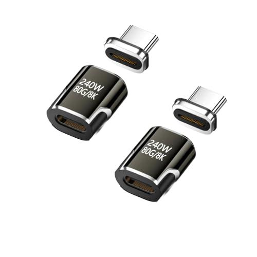 YFFSFDC USB-Cマグネット式 Type C 変換アダプタ USB4.0 N52自動吸着 マ...