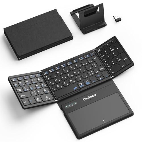 最新型Omikamo キーボード bluetoothと2.4GHzUSB無線 折り畳み式 JIS標準...