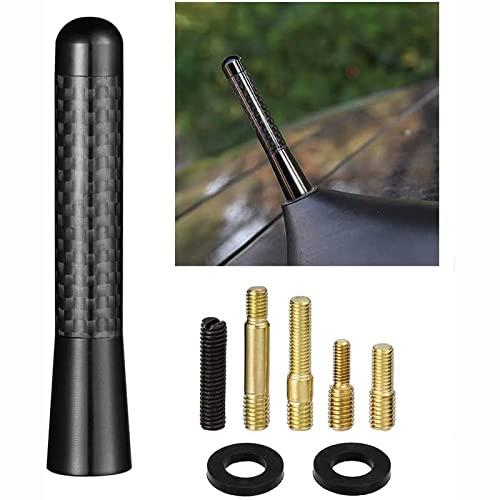 BINGFU ショートアンテナ 車用 AM FM アンテナ 8cm 汎用 高感度 マストカーボンファ...