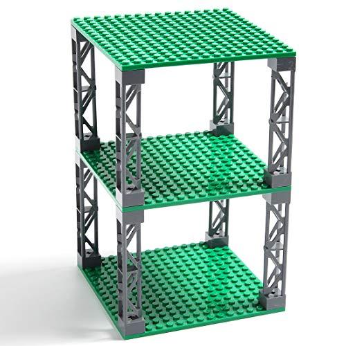 INIBUD 基礎板 ブロック プレート クラシック 互換性 16×16ポッチ 両面 板3枚 柱8本...