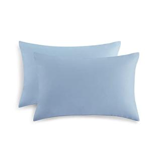 Umi 枕カバー 2枚セット 43x63cm ピローケース 着脱簡単洗える 封筒式まくらカバー 抗菌防臭 ライトブルー