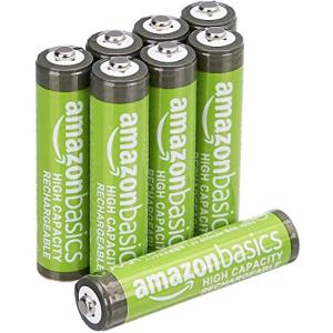 ベーシック 充電池 充電式ニッケル水素電池 単4形8個セット (最小容量800mAh、約500回使用)の商品画像