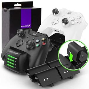 Fosmon Xbox One / One X / One S / Elite ワイヤレスゲームコントローラー用 充電スタンド デュアルクイック