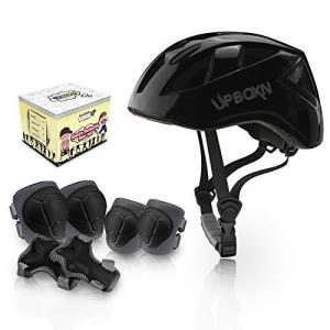 UPBOXN キッズプロテクター 子供用 ヘルメット 肘パッド 膝パッド 腕パッド 7点1セット 4色 頭/手首/ひじ/ひざサポーター スケート