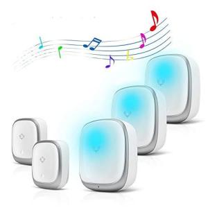 ワイヤレスチャイム 玄関チャイム 自動発電 呼び鈴 介護 飲食店 浴室などに適用 防水 防塵 音と光で呼び出し 7色提示led 最高200M無線