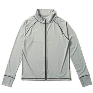 ラッシュガード メンズ HeleiWaho ヘレイワホ 長袖 ジップアップ フードなし UPF50+ GY/BK M