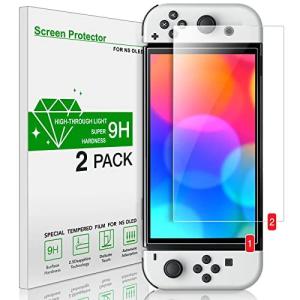 Nintendo switch 有機elモデル フィルム 硬度9H Switch 有機el ガラスフィルム 指紋防止 飛散防止 2.