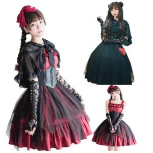 ロリータ服 コスプレ衣装 ゴシック暗黒系 ワンピース