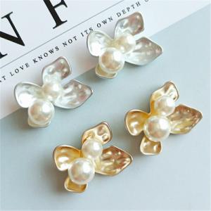 デコパーツ カボション アクセサリー パーツ フラワー パール 5個 DIY ハンドメイド 問屋 安い [A-00166]