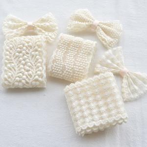 ハンドメイド リボン 50cm カット販売 ベージュ 刺繍