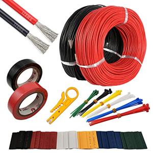 12awgゲージ線 電源 電線 電力ケーブル配線 シリコンケーブル ワイヤキット フレキシブル 作業がしやすいワイヤーです 撚り線錫メッキ銅線耐