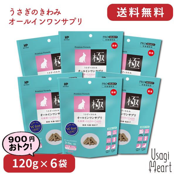 うさぎのきわみオールインワンサプリ 120g×6袋 ハイペット ペレット うさぎのエサ うさぎ ミニ...