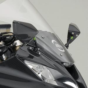 リアルカーボン]特注本物のカーボンミラー楕円/青 ニンジャ250R