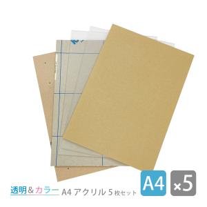 アクリル板　透明　カラー　A4　5枚セット　カット加工不可　レターパックライト便