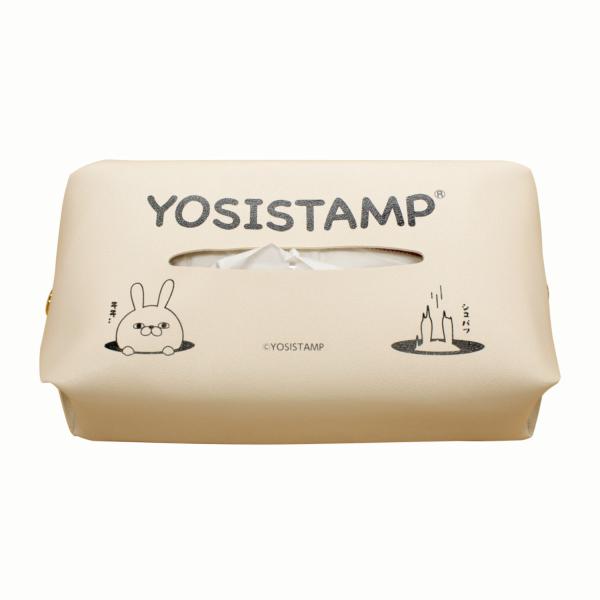 ヨッシースタンプ　ティッシュケース　ベージュ