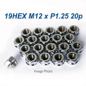 特価 貫通ナット 19HEX M12 P1.5 60°テーパー座 5穴用 20個 メッキ