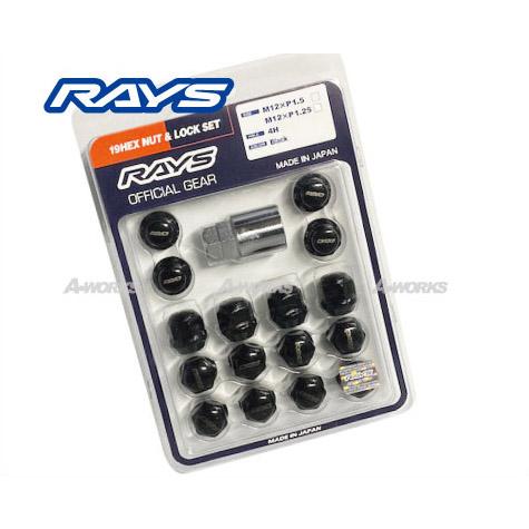 軽カー用 ショートタイプ ロックナットセット RAYS 19HEX 4H M12XP1.25 60°...