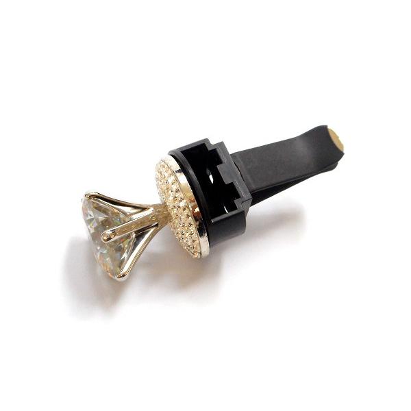 送料無料 車 芳香剤 カー フレグランス 立て爪 キュービックジルコニア ゴージャス かわいい ダイ...