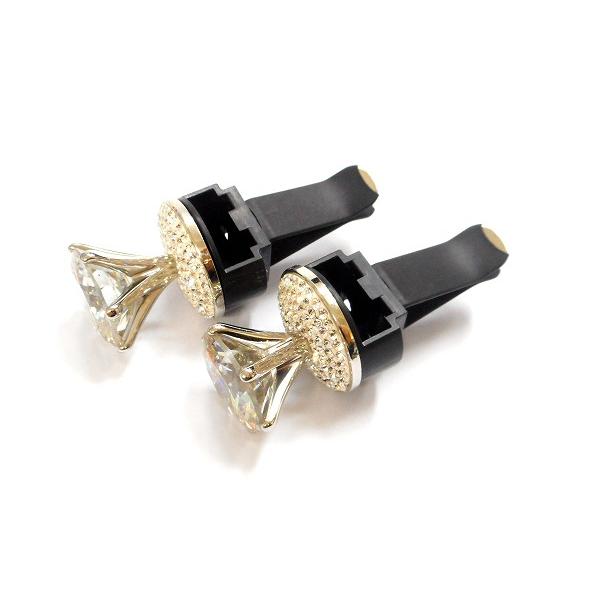 送料無料 車 芳香剤 カー フレグランス 立て爪 キュービックジルコニア ゴージャス かわいい ダイ...