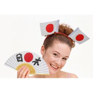 日本応援 扇子 センス 扇 カチューシャ ワー...の詳細画像1