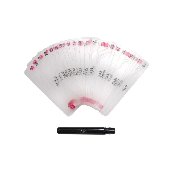 PAM 眉ステンシル 眉定規 眉毛テンプレート 最小 24枚セット眉ブラシ アイブローブラシ メイク...