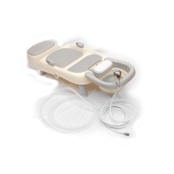 軽量・折りたたみシャンプー台・シャンプーチェア ワンシャンF 給排水ホース 3m 訪問美容 介護 美...