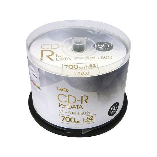 Lazos ブランクメディアディスク CD-R 50枚入 L-CD50P (3-664-11)