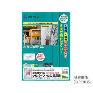 ヒサゴ 屋外用ラベル シルバーフィルム 36面 50×30mm KLPS703S (3-8970-01)の商品画像