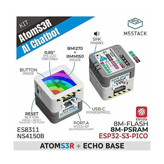 ATOMS3R AI Chatbotキット 8MB PSRAM M5Stack M5STACK-K1...