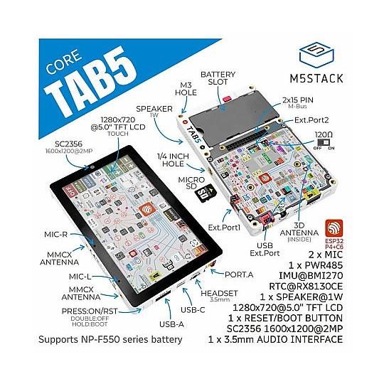 M5Stack Tab5 IoT開発キット ESP32-P4 M5Stack M5STACK-C14...